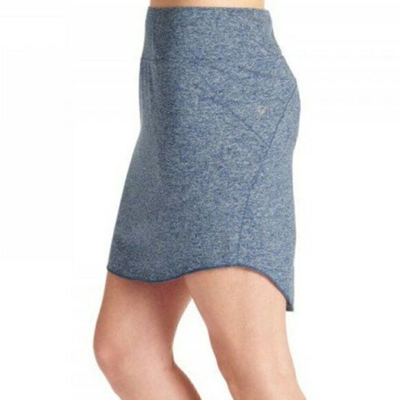 Oiselle Lux Skirt Size 8 Blue Heathered Straight Stretch Athleisure Drawcord - Picture 7 of 7